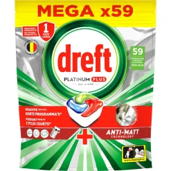 Machineafwas<Dreft Vaatwastabletten Platinum Plus All In One 59 stuks