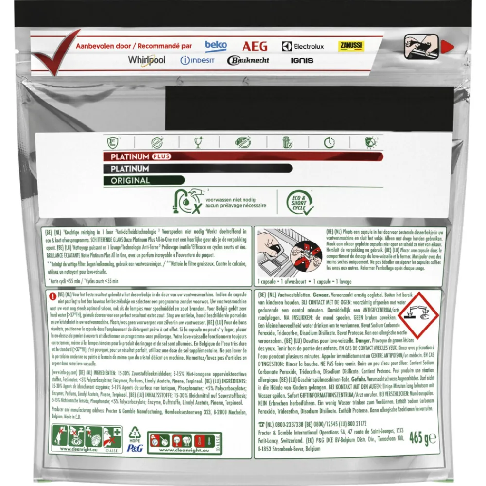 Sale Vaatwastabletten Platinum Plus All In One 150 stuks Machineafwas