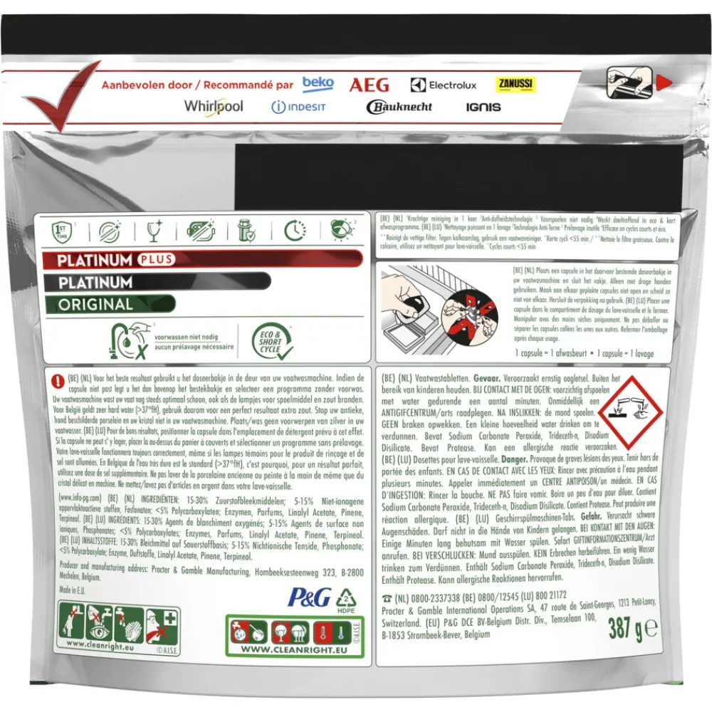 New Vaatwastabletten Platinum Plus All In One Citroen 25 stuks Machineafwas