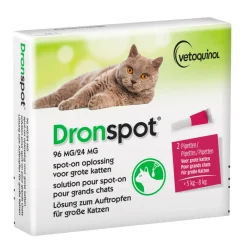 Vlo, Teek & Worm<Dronspot Spot On Kat Ontwormingsdruppels Kat 5 - 8 kg 2 pipetten