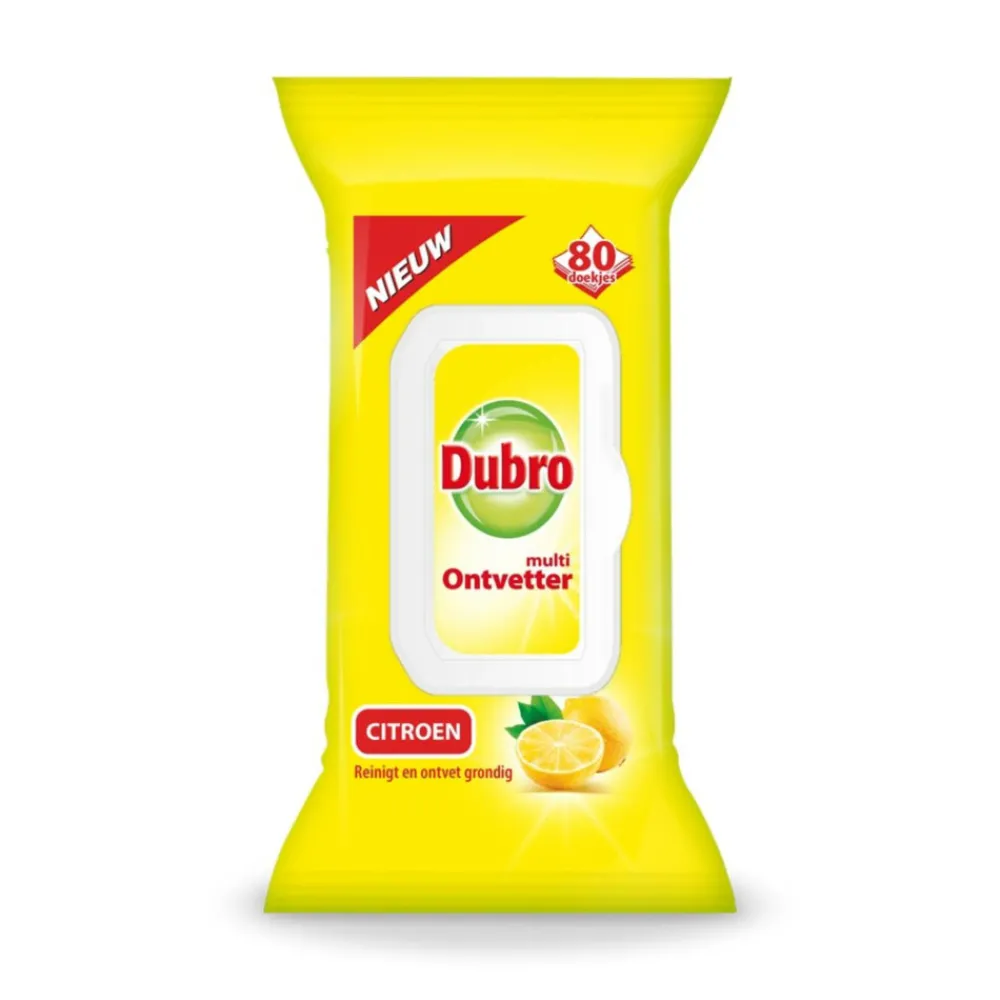 Schoonmaakdoekjes<Dubro Doekjes Multi Ontvetter Citroen 80 doekjes