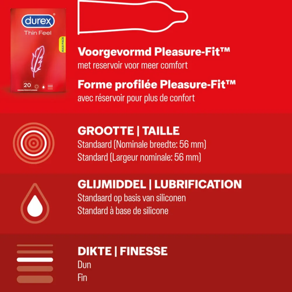 - Classic Natural Condooms 20 stuks, Thin Feel Condooms 20 stuks & Nude No Latex 20 stuks - Pakket^Durex Best