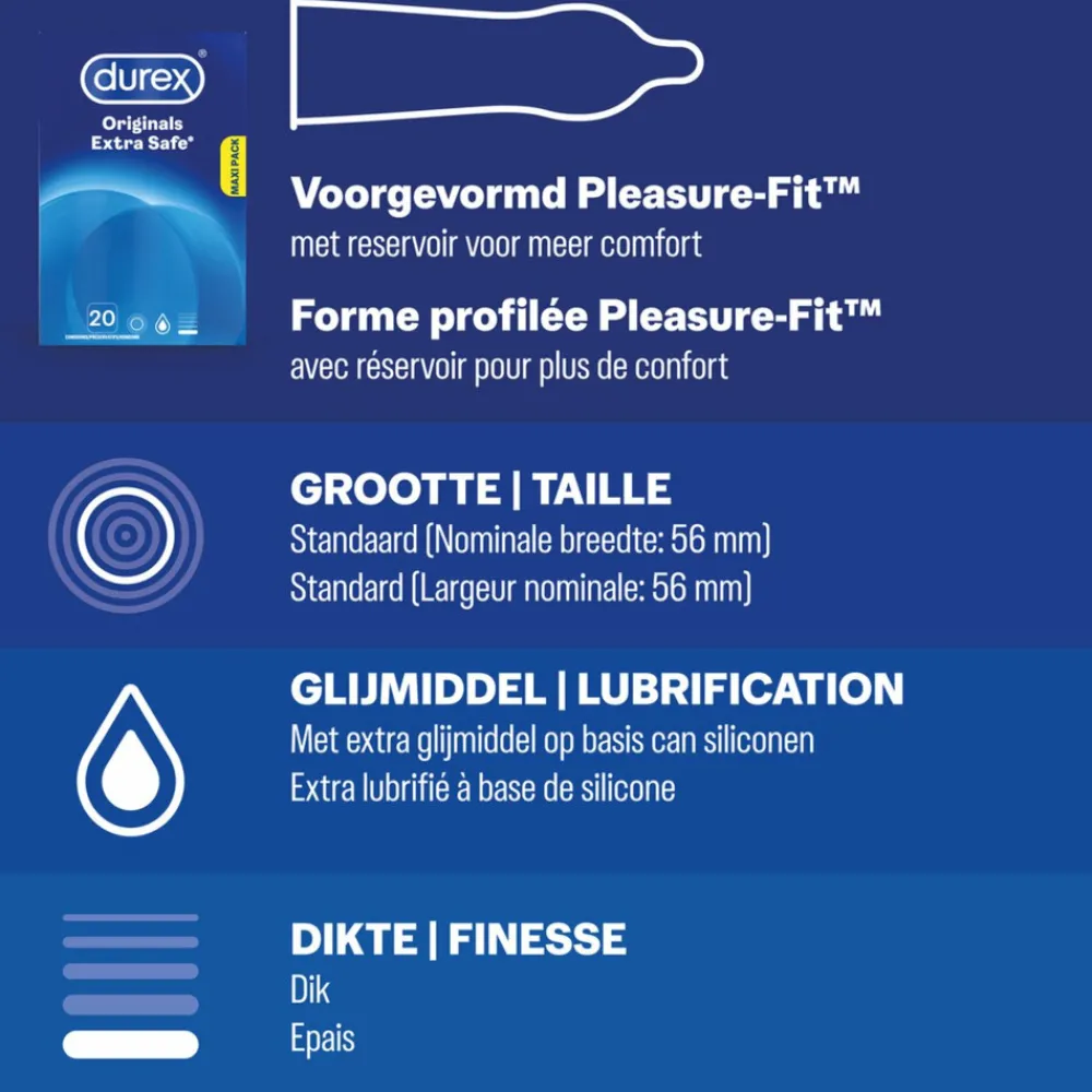 - Extra Safe Condooms 20 stuks & Nude No Latex 20 stuks Pakket^Durex Best