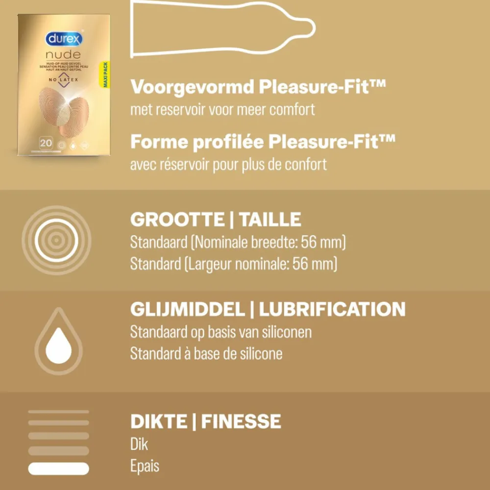 - Extra Safe Condooms 20 stuks & Nude No Latex 20 stuks Pakket^Durex Best