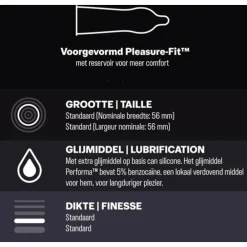 - Nude Extra Lube Condooms 10 stuks, Pleasure Me Condooms 10 stuks & Performa Condooms 10 stuks - Pakket^Durex New
