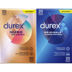Intieme Hulpmiddelen<Durex - Nude No Latex Condooms 20 stuks & Classic Natural Condooms 20 stuks - Pakket