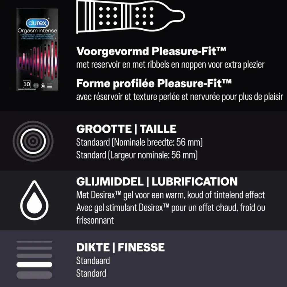 - Orgasm Intense Condooms 10 stuks & Performa Condooms 10 stuks Pakket^Durex Online