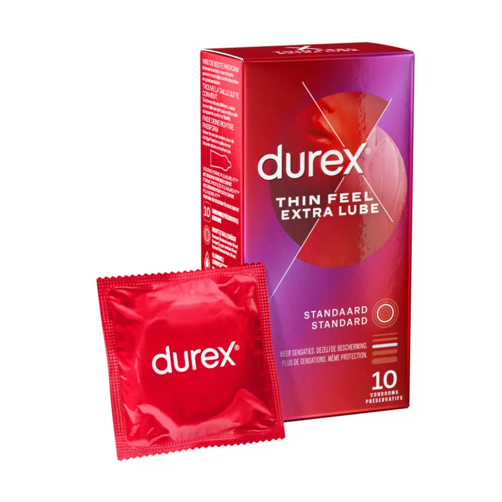Intieme Hulpmiddelen<Durex Condooms Thin Feel met Extra Glijmiddel 10 stuks