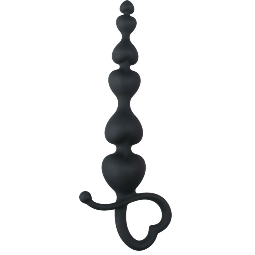 Hot Anaal Kralen met Hartje Zwart Voor Koppels