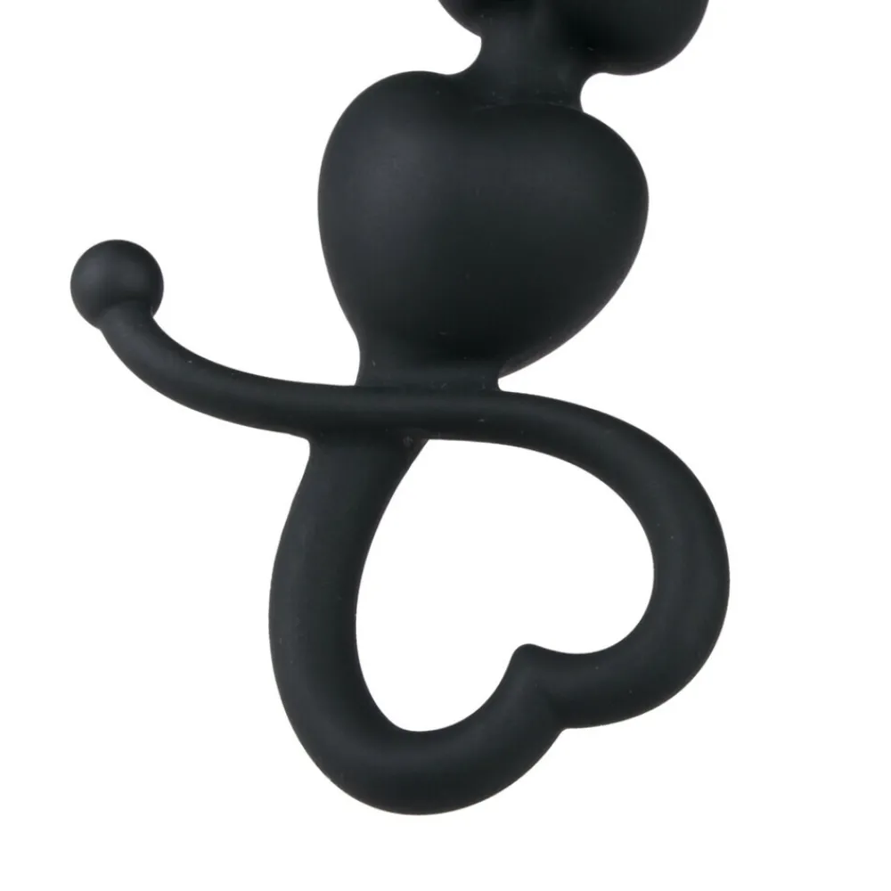 Hot Anaal Kralen met Hartje Zwart Voor Koppels