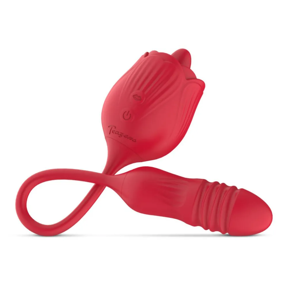 Voor Haar<Easytoys Clitoris Vibrator met Stotende Dildo The Rose