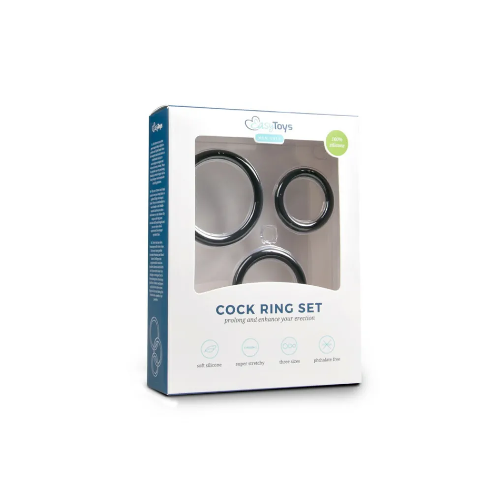 Discount Cockringen 3-delige set Zwart Voor Hem