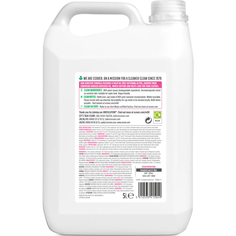 Wasverzachter<Ecover Wasverzachter Appelbloesem & Amandel 166 Wasbeurten 5 liter