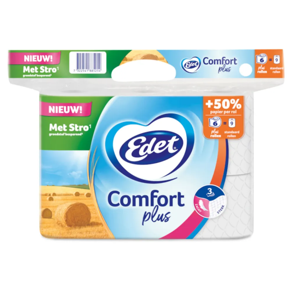 Clearance Comfort Plus Toiletpapier 3 Laags 6 stuks Toiletpapier