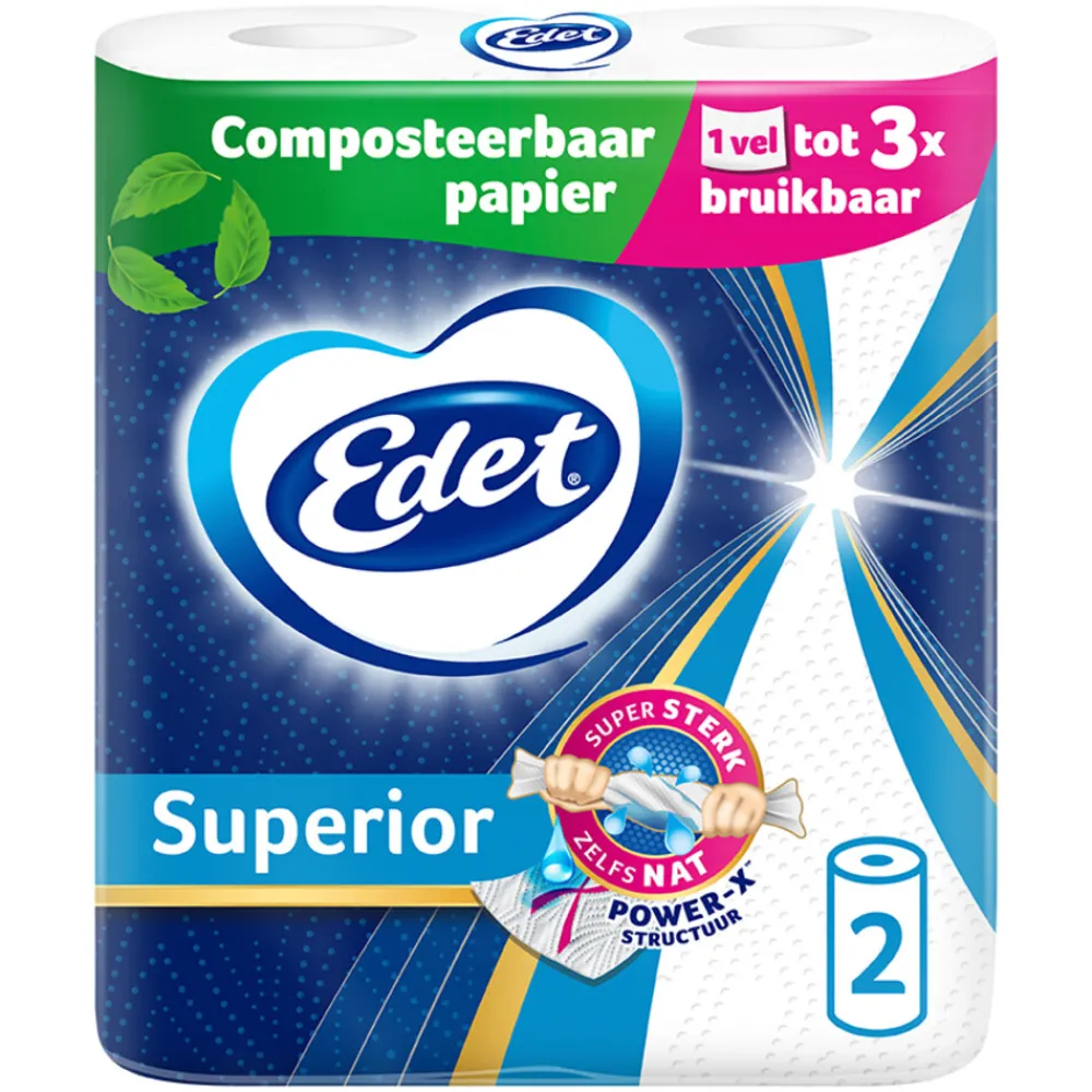 Keukenpapier<Edet Superior Keukenpapier 2 stuks