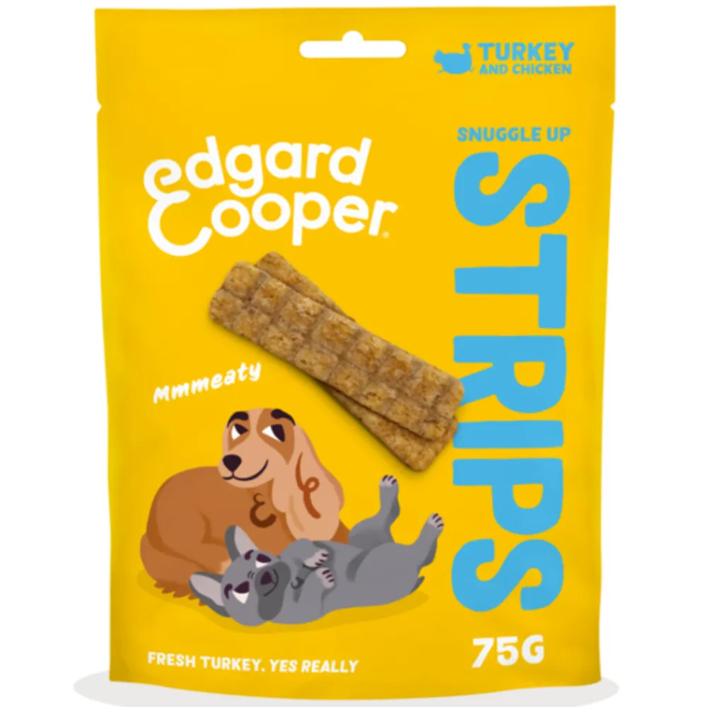 Adult Strips Kalkoen - Kip 75 gr^Edgard & Cooper Hot