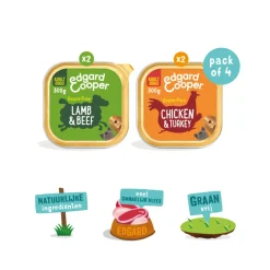 Hondenvoer<Edgard & Cooper Hondenvoer Multipack Kip - Kalkoen en Lam - Rund 4 x 300 gr