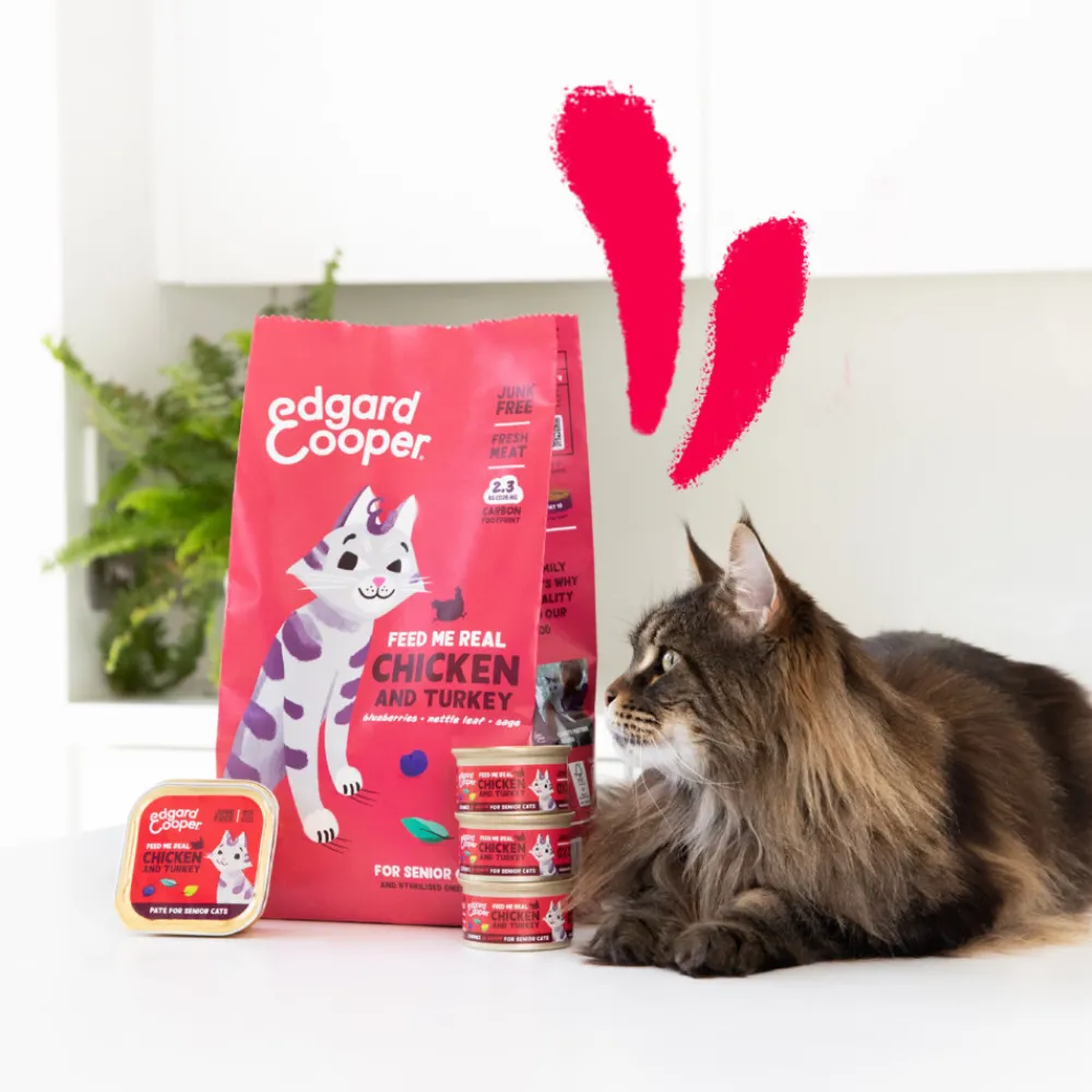 Kattenvoer<Edgard & Cooper Kattenvoer Senior Kip - Kalkoen 2 kg