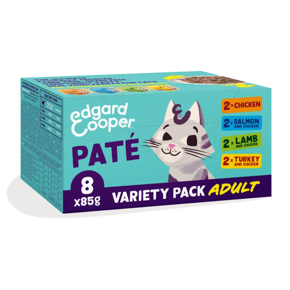 Kattenvoer<Edgard & Cooper Kattenvoer Adult Multipack Pate 8 x 85 gr