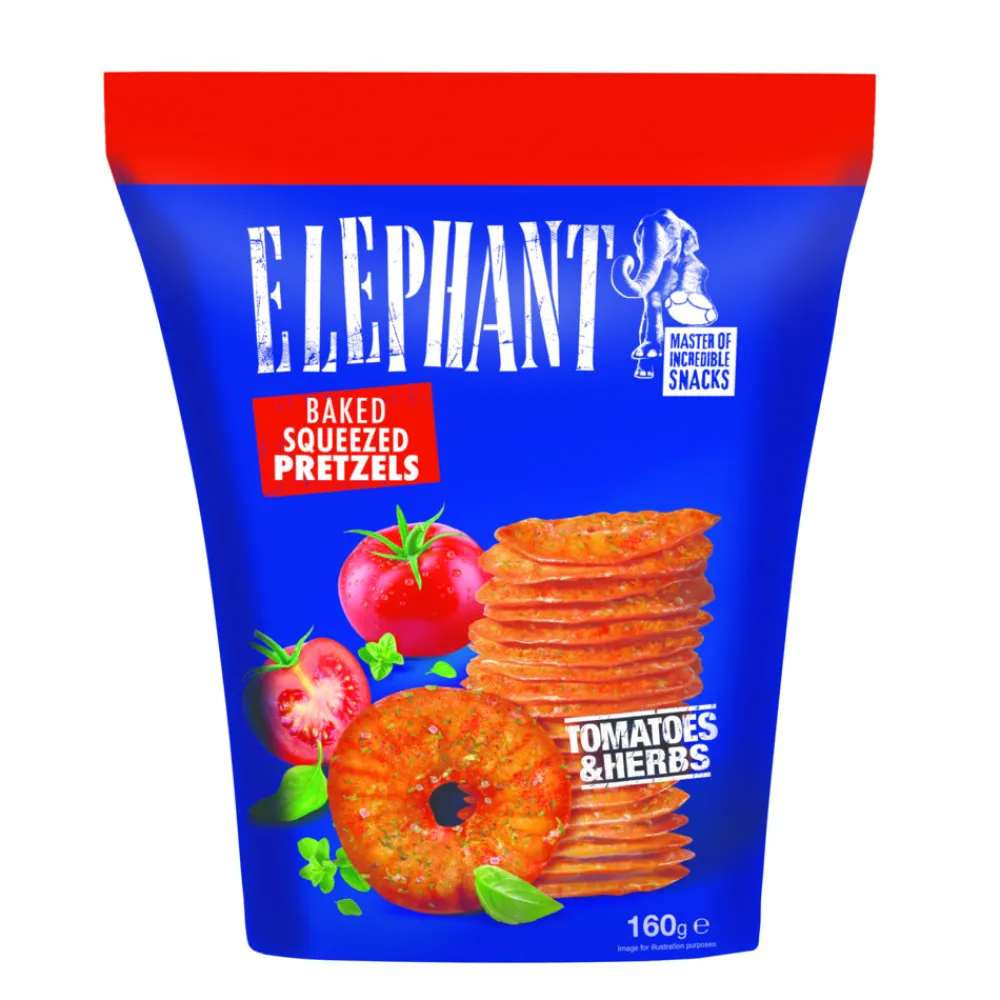 Snacks<Elephant Pretzels Tomaat & Kruiden 160 gr