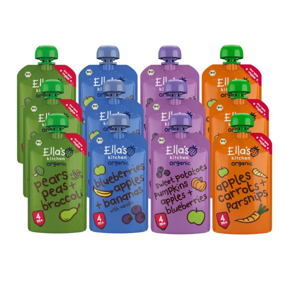 Best Ella's kitchen 12 stuks Knijpzakjes Mix Pakket Baby & Peutervoeding