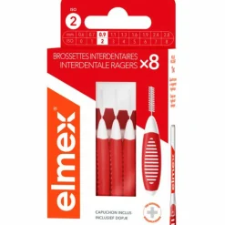 Flossen & Ragen<Elmex Interdentale Ragers 0,9 mm Rood ISO Maat 2 8 stuks