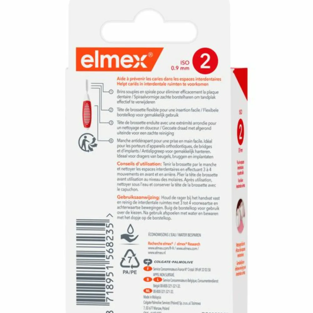 Flossen & Ragen<Elmex Interdentale Ragers 0,9 mm Rood ISO Maat 2 8 stuks