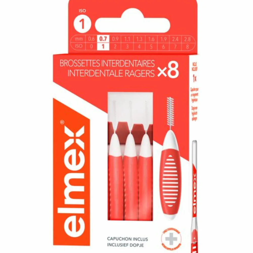 Flossen & Ragen<Elmex Interdentale Ragers 0,7 mm Oranje ISO Maat 1 8 stuks