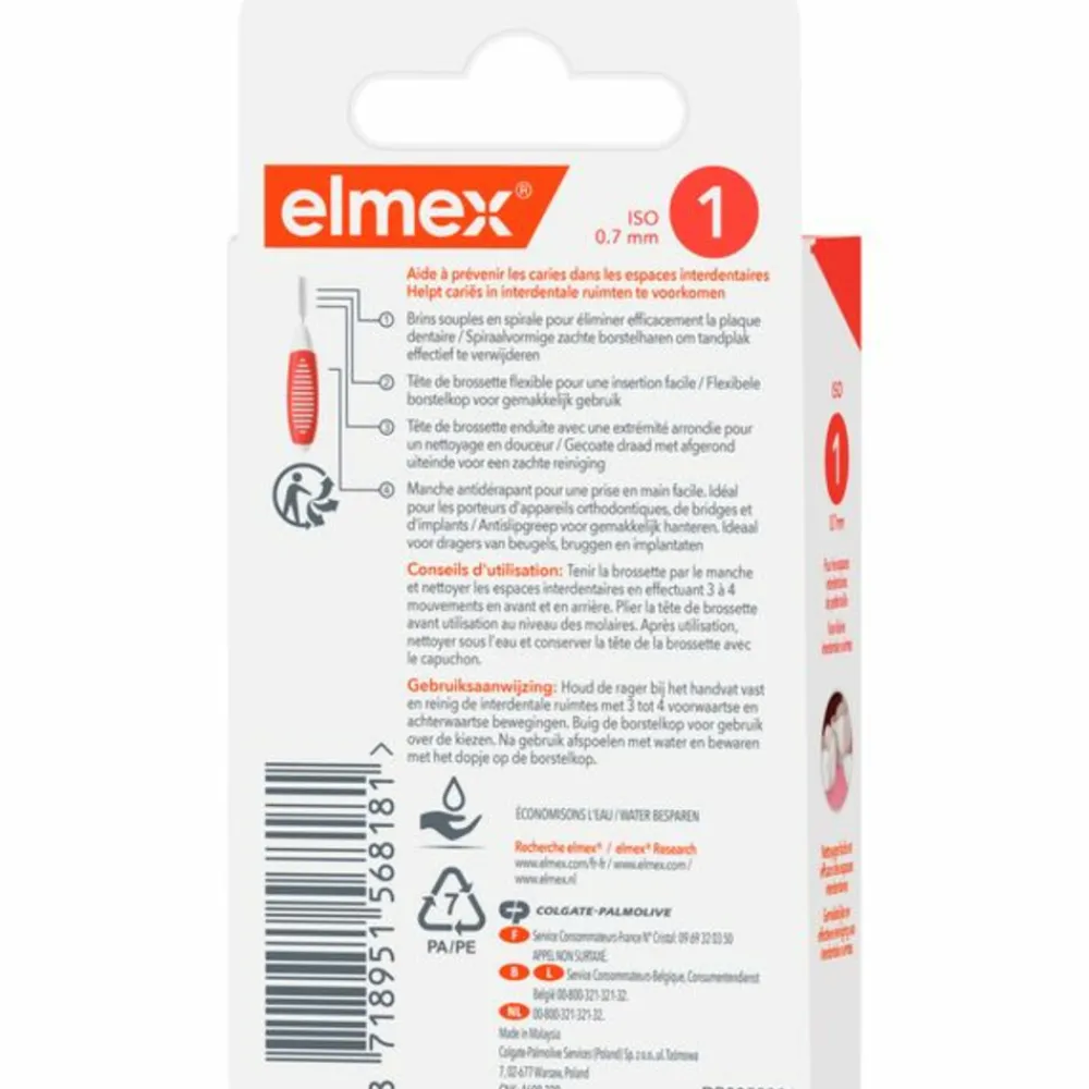Flossen & Ragen<Elmex Interdentale Ragers 0,7 mm Oranje ISO Maat 1 8 stuks