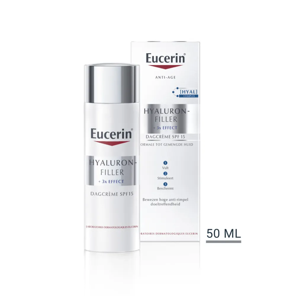 Gezicht<Eucerin Hyaluron-Filler + 3x Effect Dagcrème Normale tot Gemengde Huid 50 ml