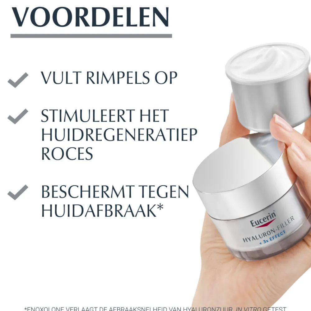 Outlet Hyaluron-Filler + 3x Effect Dagcrème Droge Huid SPF 15 Navulling 50 ml Gezicht