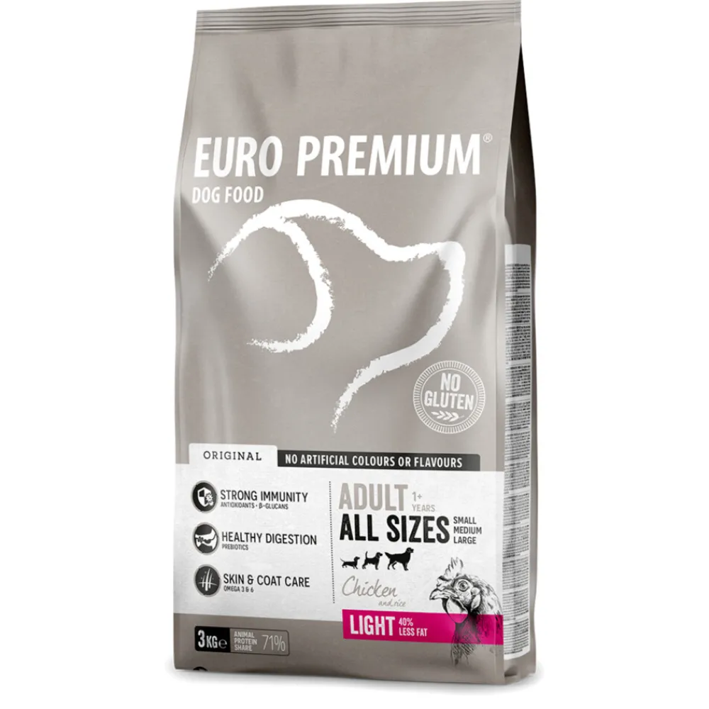 Hondenvoer<Euro-Premium Adult Light 3 kg