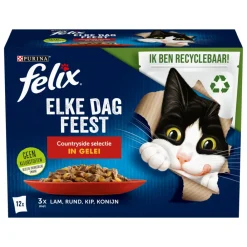 Online Elke Dag Feest Countryside Selectie in Gelei 12 x 85 gr Kattenvoer