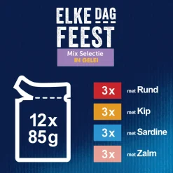 Kattenvoer<Felix Elke Dag Feest Mix Selectie in Gelei 12 x 85 gr