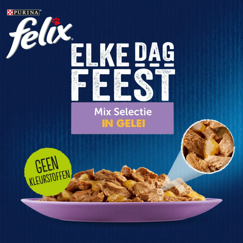 Kattenvoer<Felix Elke Dag Feest Mix Selectie in Gelei 12 x 85 gr