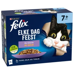 Elke Dag Feest Mix Selectie in Gelei 7+ Jaar 12 x 85 gr^Felix Outlet