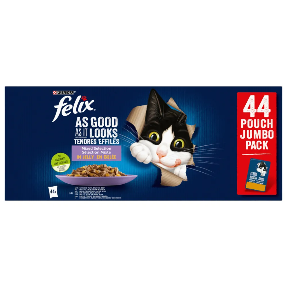 Kattenvoer<Felix Elke Dag Feest Mix Selectie in Gelei 44 x 85 gr