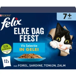 Elke Dag Feest Vis Selectie in Gelei 7+ Jaar 12 x 85 gr^Felix Hot