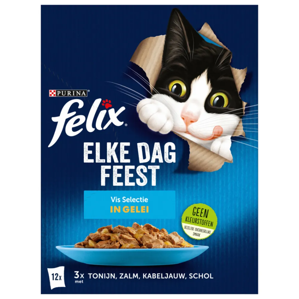 Elke Dag Feest Vis Selectie in Gelei 12 x 85 gr^Felix Online