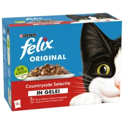 Kattenvoer<Felix Original Countryside Selectie in Gelei 12 x 85 gr