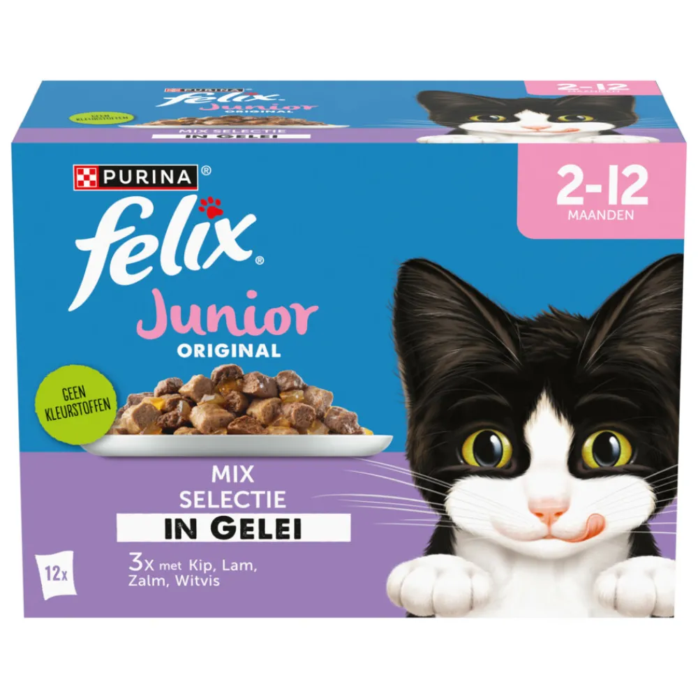 Best Original Pouch in Gelei Junior Mix 12 stuks Kattenvoer