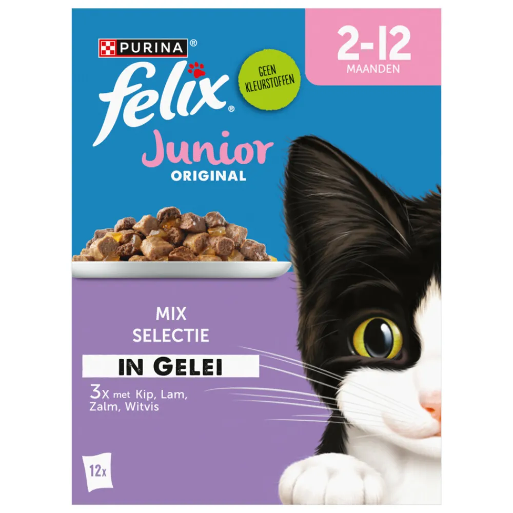 Best Original Pouch in Gelei Junior Mix 12 stuks Kattenvoer