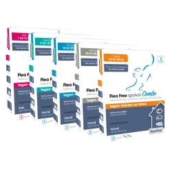 Vlo, Teek & Worm<Flea Free Spot-on Combo Anti Vlooien en Teken Druppels Hond 2-10 kg 2 pipetten