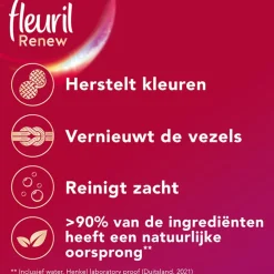 Wasmiddel<Fleuril Wasmiddelcapsules Renew Kleur 2 x 40 stuks