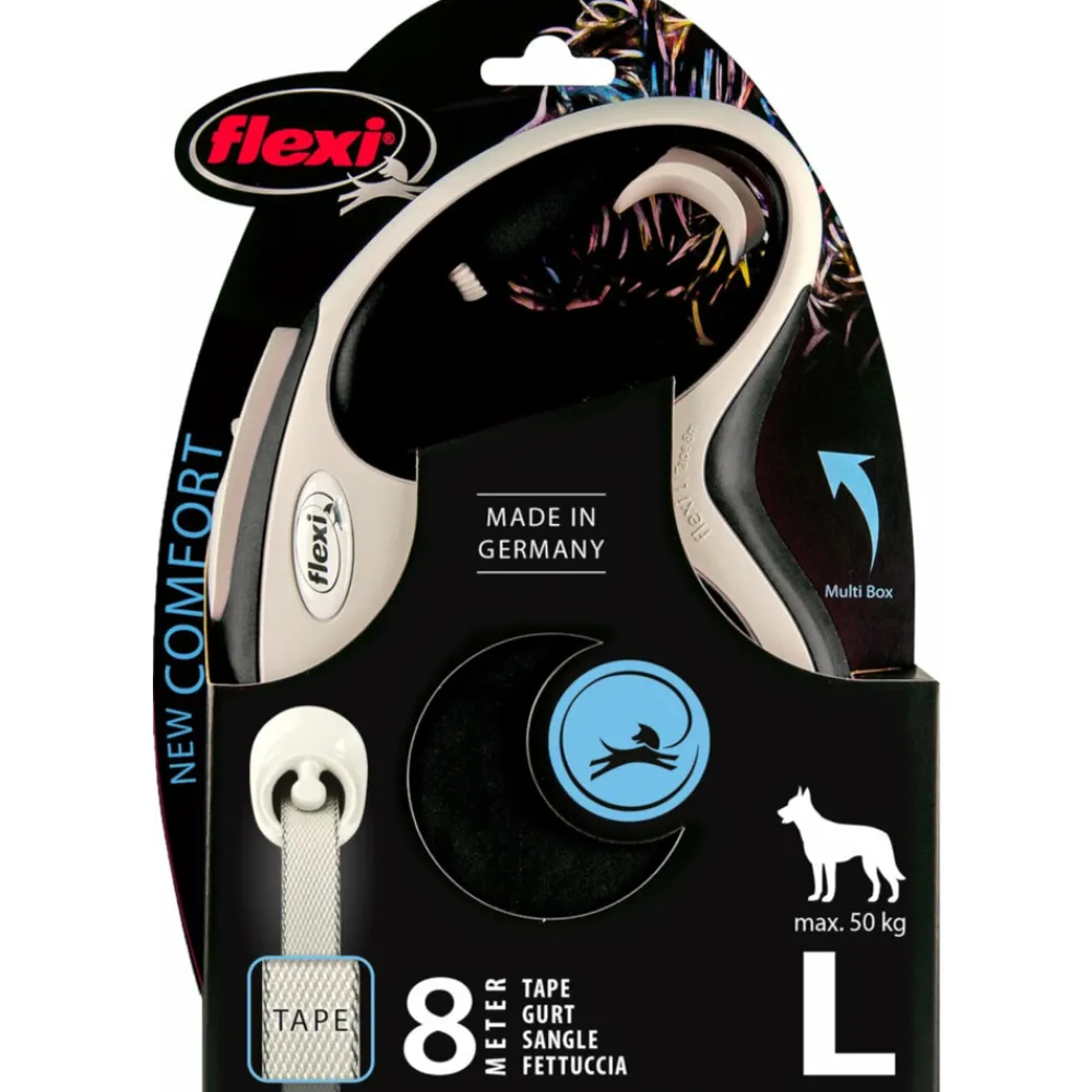 Rollijn New Comfort Tape 8 mtr tot 50 kg Zwart^Flexi Discount