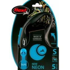 Halsbanden & Uitlaten<Flexi Rollijn New Neon Tape 5 mtr tot 15 kg Blauw