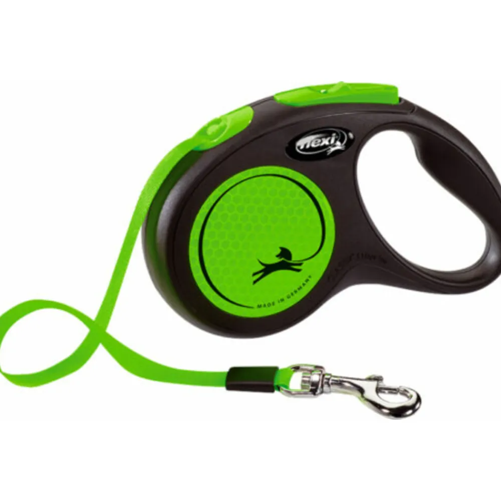 Halsbanden & Uitlaten<Flexi Rollijn New Neon Tape 5 mtr tot 15 kg Groen