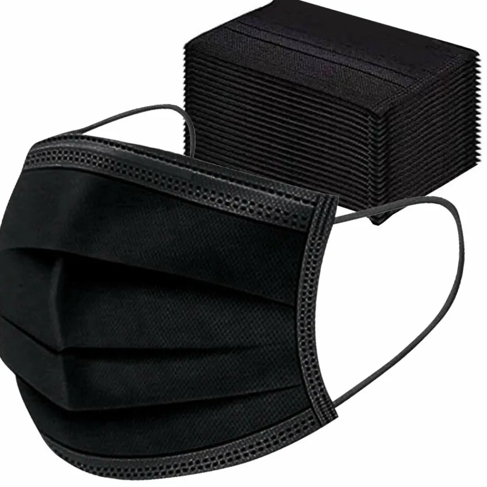 Mondkapjes Zwart 50 stuks^Fohwa Clearance