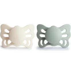 Flessen & Spenen<Frigg Fopspeen Butterfly maat 1 0-6 mnd Cream Sage 2 stuks