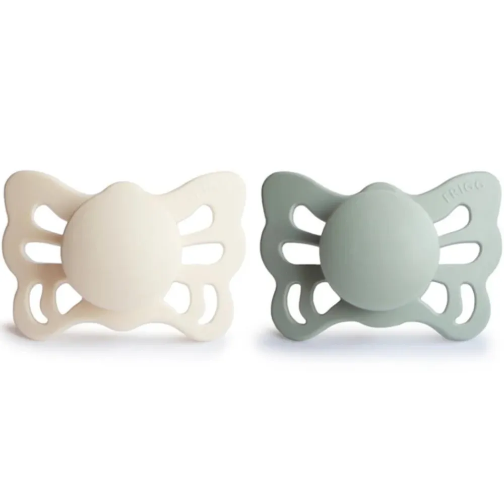 Flessen & Spenen<Frigg Fopspeen Butterfly maat 1 0-6 mnd Cream Sage 2 stuks